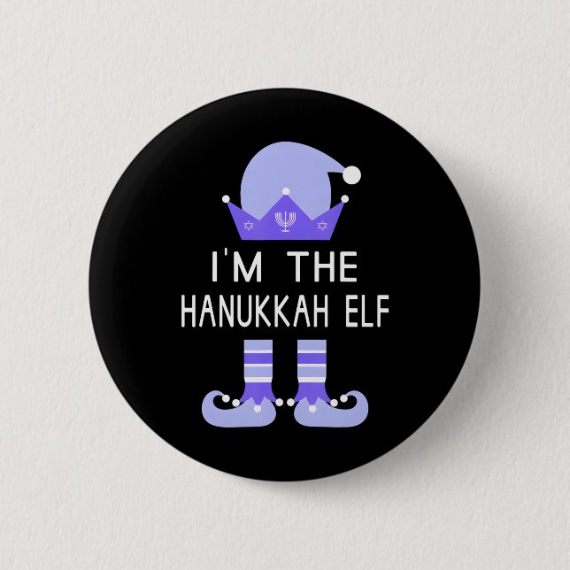 Ich bin die Hanukkah Elf jüdische Menorah Funny Button (Vorderseite)