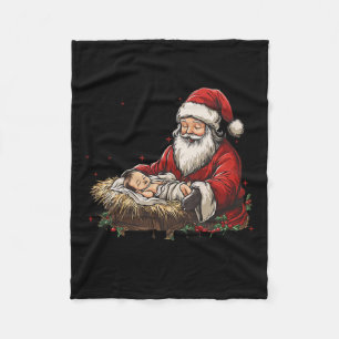 Ich bin die Jahreszeit Weihnachten im Grund Jesus  Fleecedecke