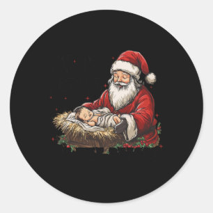 Ich bin die Jahreszeit Weihnachten im Grund Jesus Runder Aufkleber