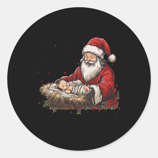 Ich bin die Jahreszeit Weihnachten im Grund Jesus  Runder Aufkleber (Vorderseite)