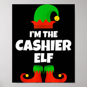 Ich bin die Kassierer-Elf-Familien-Pyjama-Weihnach Poster