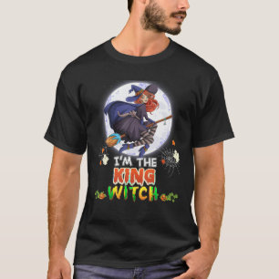 Ich bin die König Hexe Halloween Flying Broom Moon T-Shirt