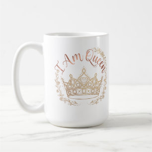 Ich bin die Königin Rose Gold Krone Blumenkranz Kaffeetasse