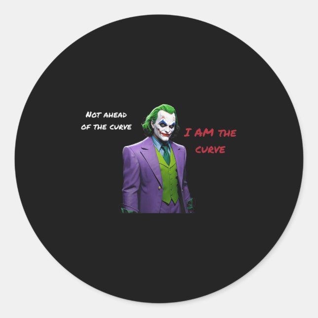 Ich bin die kurvenreiche Villain Halloween Anti-He Runder Aufkleber (Vorderseite)