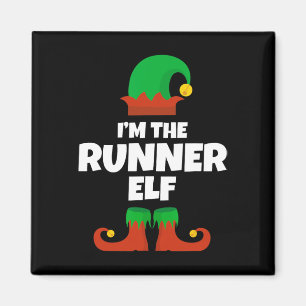Ich bin die Läufer-Elfen-Familien-Pyjama-Weihnacht Magnet