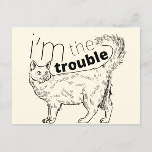 Ich bin die lustige Katze - minimale schwarz & cre Postkarte