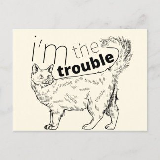 Ich bin die lustige Katze - minimale schwarz & cre Postkarte