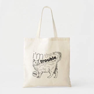 Ich bin die lustige Katze - minimale schwarz-weiß Tragetasche