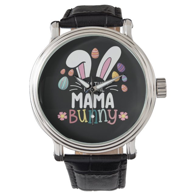 Ich bin die Mama Mama Bunny Osterfamilie, die pass Armbanduhr (Vorderseite)