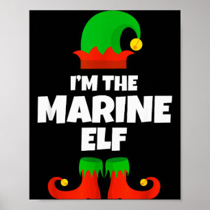 Ich bin die marine Elf-Familie-Pyjama-Weihnachtsbi Poster