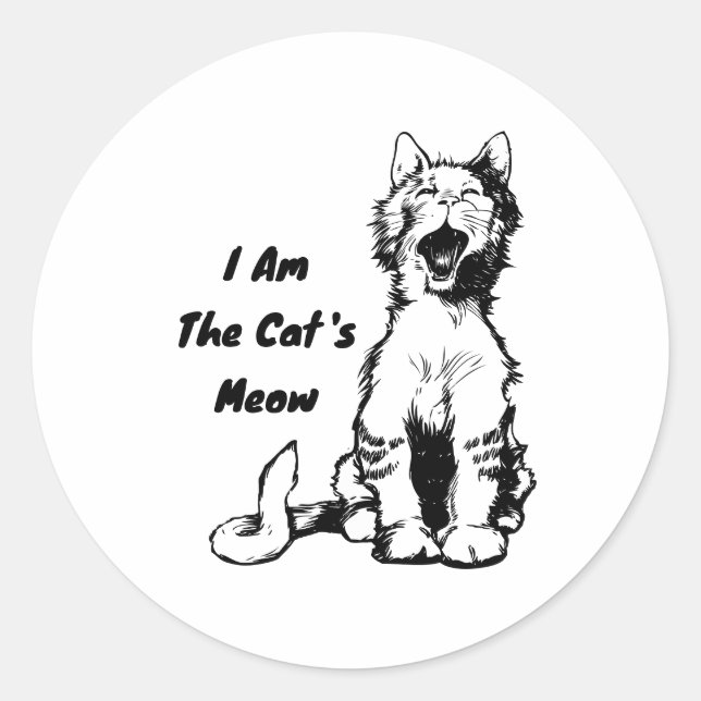 Ich bin die Meow Funny Cat der Katze Runder Aufkleber (Vorderseite)