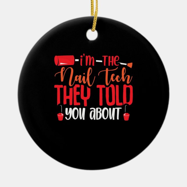 Ich bin die Nageltechnik Keramik Ornament (Vorne)