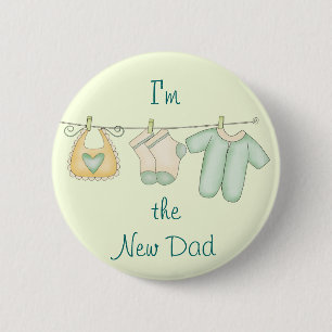 Ich bin die neue Vater-Baby-Mitteilung Button