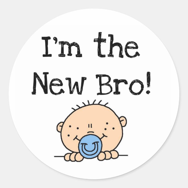 Ich bin die New Bro Tshirts und Geschenke Runder Aufkleber (Vorderseite)