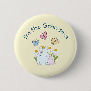 Ich bin die Oma Niedlich Bunnies Button