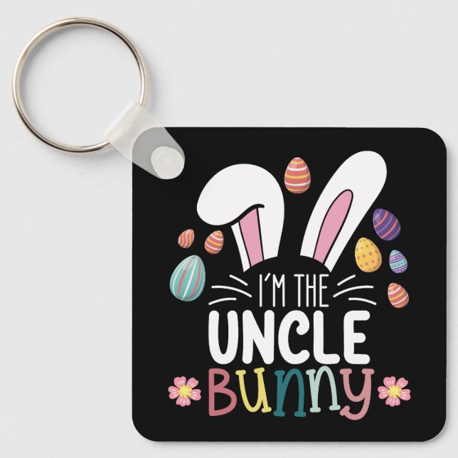 Ich bin die Onkel-Bunny-Osterfamilie, die passt Schlüsselanhänger (Vorderseite)