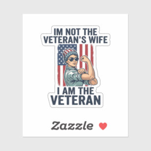 Ich bin die patriotische Veteran-Frau Veteran Desi Aufkleber