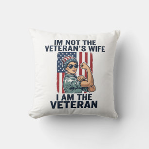 Ich bin die patriotische Veteran Frau Veteran Desi Kissen