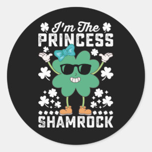 Ich bin die Prinzessin Kleeblatt St Patrick's Day  Runder Aufkleber