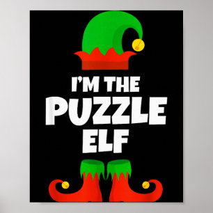 Ich bin die Puzzle-Elf-Familien-Pyjama-Weihnachten Poster