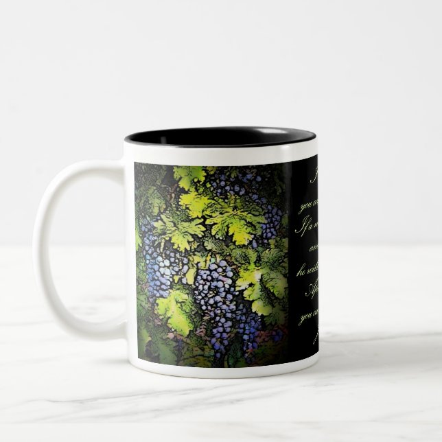 Ich bin die Rebe Zweifarbige Tasse (Links)