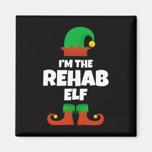 Ich bin die Rehab Elf Familie Pajama Weihnachts-Fu Magnet