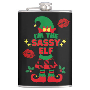 Ich bin die Sassy Elf Funny Weihnachten Flachmann