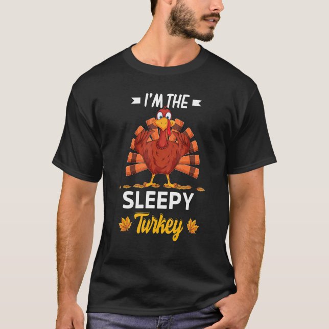 Ich bin die schlaflose Türkei glücklich Thanksgivi T-Shirt (Vorderseite)