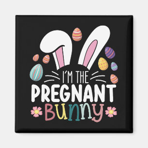 Ich bin die schwangere Kaninchen-Mama Ostern Famil Magnet