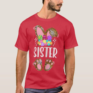 Ich bin die Schwester Bunny Matching Familie Leopa T-Shirt