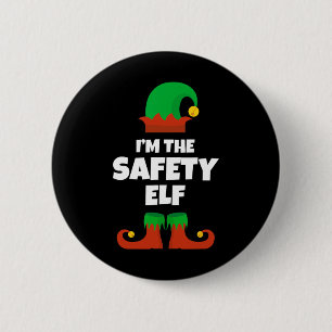 Ich bin die Sicherheits-Elf-Familien-Pyjama-Weihna Button