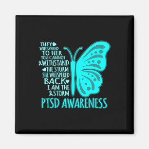 Ich bin die Storm Ptsd Stress Awareness Ribbon Gra Magnet