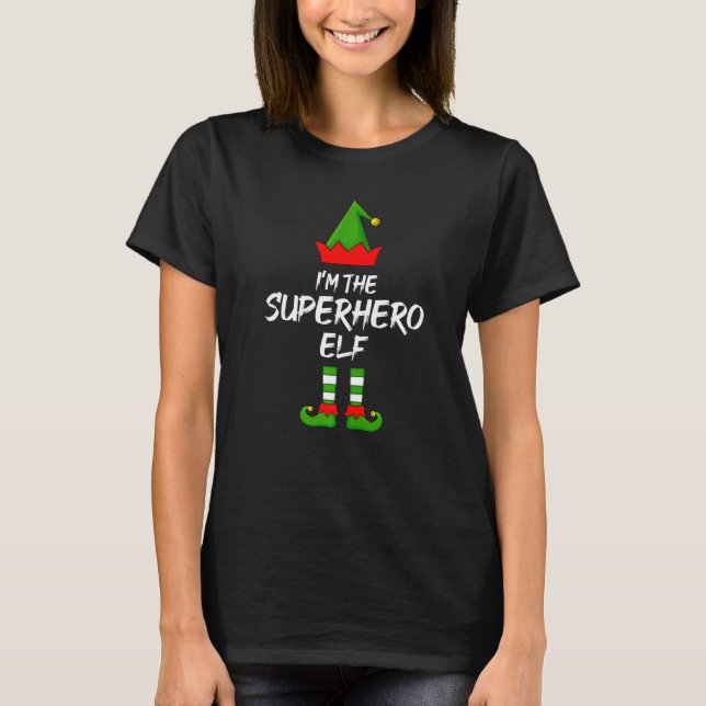 Ich bin die Superheldin Elf Matching Familie Elf C T-Shirt (Vorderseite)