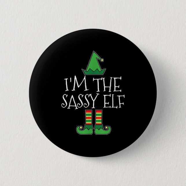 Ich bin die Sy Elf Matching Family Group Weihnacht Button (Vorderseite)
