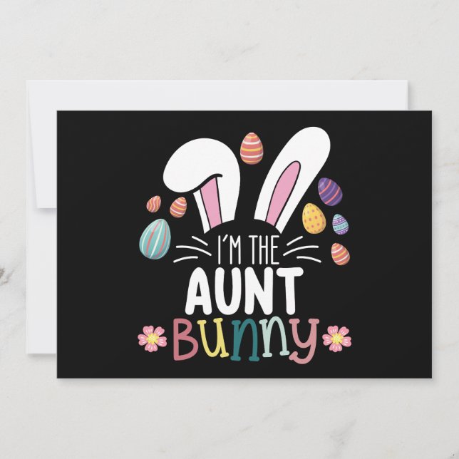 Ich bin die Tante-Bunny-Osterfamilie, die passt Einladung (Vorderseite)