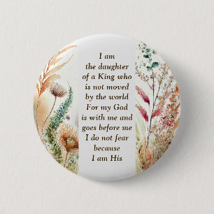 Ich bin die Tochter eines Christlichen Glaubenssat Button