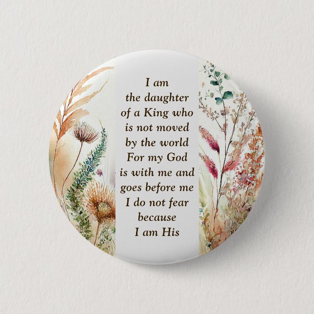 Ich bin die Tochter eines Christlichen Glaubenssat Button (Vorderseite)