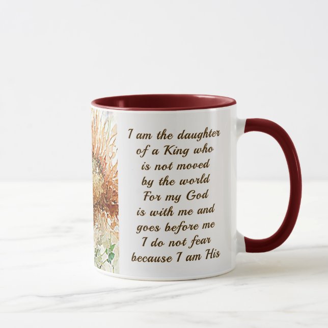 Ich bin die Tochter eines Christlichen Glaubenssat Tasse (Rechts)