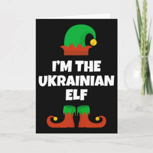 Ich bin die ukrainische Elf-Familie-Pyjama-Weihnac Karte