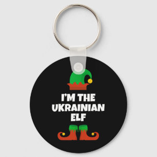 Ich bin die ukrainische Elf-Familie-Pyjama-Weihnac Schlüsselanhänger