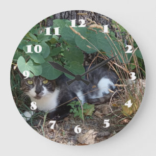 Ich bin die unsichtbare Katze Große Wanduhr