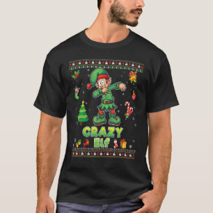 Ich bin die verrückte Elf Dabbing Familie frohe We T-Shirt