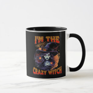 Ich bin die verrückte Hexe, lustiges Halloween Tasse