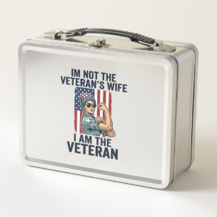 Ich bin die Veteranin Patriotische Frau Veteranin  Metall Brotdose