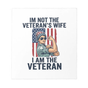 Ich bin die Veteranin Patriotische Frau Veteranin  Notizblock