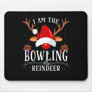 Ich bin die Weihnachtsfamilie Bowling Rentier Mousepad