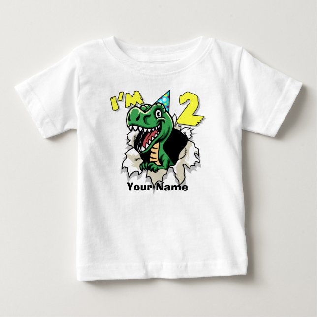 Ich bin Dinosaurier 2 Baby T-shirt (Vorderseite)