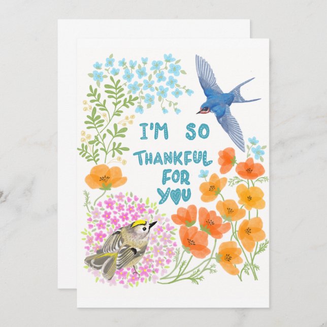 Ich bin dir so dankbar dankeskarte (Vorne/Hinten)