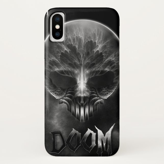 Ich bin Doom Fraktal Skull Case-Mate iPhone Hülle (Rückseite)