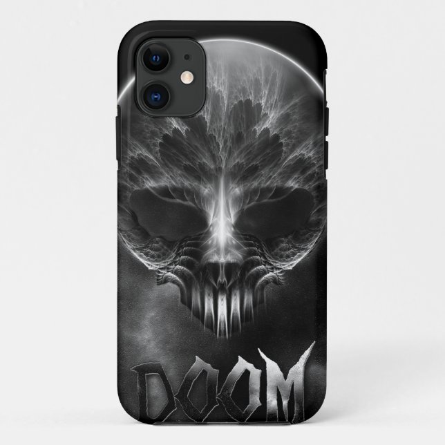 Ich bin Doom Fraktal Skull Case-Mate iPhone Hülle (Rückseite)